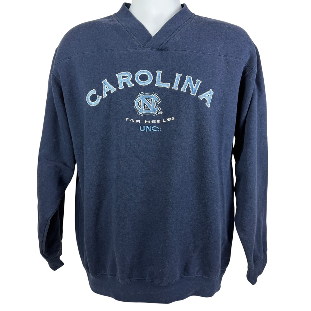 Lee Sport UNC Tar Heels Sweatshirt Men's Medium Navy Blue Vintage Embroidered